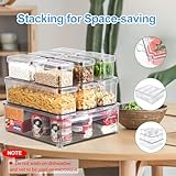 KUMD 10 Pack Fridge Organizer, Stackable Refrigerator Organizer Bins with Lids, BPA-Free Produce Fruit Storage Containers for Storage Clear for Kitchen, Food, Drinks, Vegetable Storage