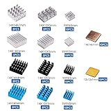 100 Pcs Raspberry Pi 4 Heatsink, MazerPi Raspberry Pi Heatsink Set Aluminum Heatsink with 3M 8810 Thermal Pad Copper Heatsink for Raspberry Pi 4 Model B/ 3B+/ 3B/ 2B