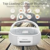 TOMASHI CD Player Boombox Cassette Player Combo with AM/FM Radio,Stereo Sound,Portable Boombox AM FM Radio Tape Recording with USB/SD,Headphone Jack,LCD Display for Home,Kids,Gift(CD-860A)