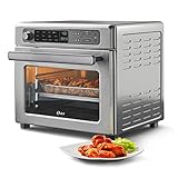 Oster Digital Air Fryer Oven with RapidCrisp, Stainless Steel, 12-Function Countertop Oven with Convection,Silver