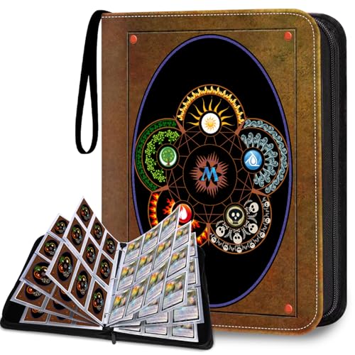 LOMONEH Card Binder 9-Pocket for MTG Magic the Gathering Binder, Trading Card Album Fits 900 Cards with 50 Removable Sleeves, Zipper Collectible Card Holder Organizer for MTG,TCG Trading Game Cards