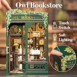 CUTEBEE Book Nook Kit - DIY Miniature House Kit for Adults, Teens and Beginners, Dollhouse Booknook Library Tiny House Bookshelf Decor 3D Wooden Puzzle, Gifts for Family, Friends