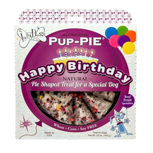 The Lazy Dog Pup-Pie - Original Pup-Pie - Happy Birthday Dog Treat for a Special Dog, 5 oz.