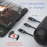 OHLPRO Multi Car Retractable Backseat 3 in 1 Car Charging Station Box Compatible with All Phones | iPhone | Samsung | Uber Taxi Lyft Turo Ride Share Customer Charging Dock Attach to Headrest