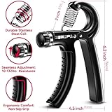 FitBeast Grip Strengthener Forearm Strengthener Hand Grips Strengthener Kit - 5 Pack Adjustable Resistance