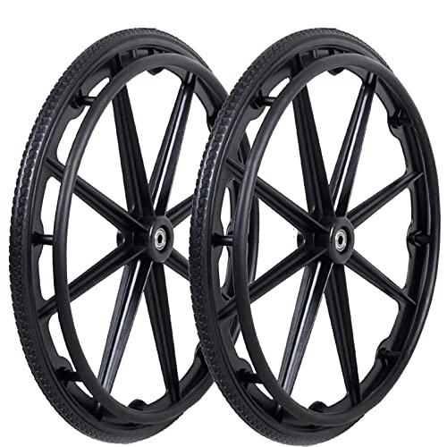 (1PR,Black) Wheelchair rear wheel replacement 24x1"wheel,Rear Wheel Assembly for 16-18-20 Inch Wheelchairs, Replacement parts (24 * 13/8(2count))
