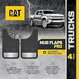 Caterpillar Heavy Duty Splash Guards Pro Mud Flaps Fenders - Ultra Tough Dirt/Slush Protection with Night Reflectors - Easy Installation (CAGD-080+CAGD-080_ALT) Front/Rear Tires, 4 Count (Pack of 1)