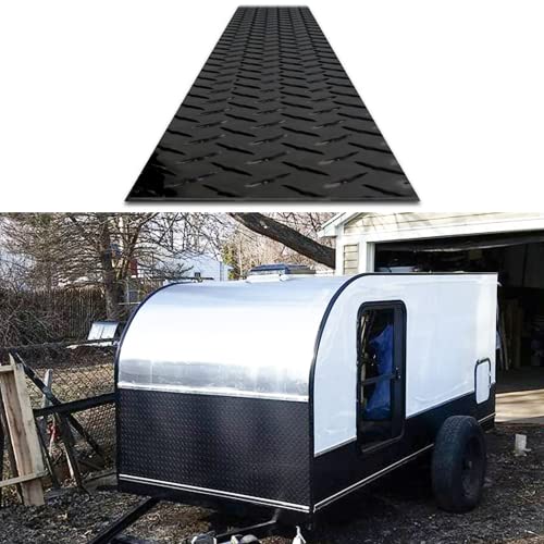 Stone Guard Aluminum Sheet Metal | Trailer and RV Accessories | Genuine Commercial-Grade Diamond Plate | USA-Made DiamondLife Rock - Heavy-Duty Commercial Grade Tread Camper 24in" X 96" (Diesel Black)