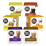 Nescafe Dolce Gusto Coffee, Tea, Chocolate Pods. Pick Any 5 Packs from 40+ Blends Inc: Decaf, Caramel, Cappuccino, Latte, Mocha, Espresso, Skinny, Nesquik, Cafe Au Lait, Vanilla