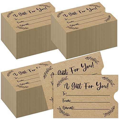 800 Pcs Gift Card Envelopes Sleeves Credit Card Holders Brown Kraft Mini Business Hotel Key Envelopes Sleeves for Invitations Cash Money Bulk, 2.4 x 3.5 Inches (Black)