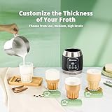 Maestri House Milk Frother, 21OZ Variable Temp and Froth Thickness Milk Frother and Steamer, Smart Touch Control Milk Warmer, Dishwasher Safe, Memory Function for Latte Cappuccino Hot Chocolate