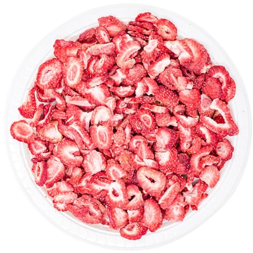 hotspot pets Freeze Dried Strawberry Treats for Small Animals, Cats & Dogs - Reasealable 1lb Big Bag Single Ingredient All Natural- Perfect for Training, Small Reward or Snack