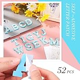 WILLBOND 52 Pieces Self Adhesive Pearl Rhinestone Letter Patches A-Z Bling Rhinestone Letter Stickers Glitter Alphabet Appliques Sticker for DIY Clothes Bags Hats Phone Backpacks(White, Blue)