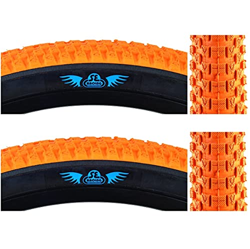 SE Bikes Cub 20 x 2.0 BMX OEM Replacement All Terrain Dirt Street Wire Bead Two Bike Tire Pair (Orange)