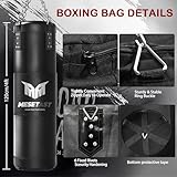 Mesetast Punching Bag for Adults, 4ft Heavy Boxing Bag Set with 12 OZ Gloves for MMA Karate Kickboxing Boxing - Unfilled