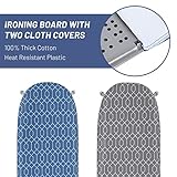 APEXCHASER Ironing Board Small with Iron Holder, Tabletop Small Ironing Board with 2 Heat Resistant Ironing Covers, Portable Tabletop Ironing Board with Non-Slip Feet for Home Travel Use