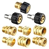 Twinkle Star Pressure Washer Adapter Set, Quick Disconnect Kit, M22 14 mm Quick Connect Swivel to 3/8'' Quick Connect Fittings, 3/4" to Quick Release 9 Sets