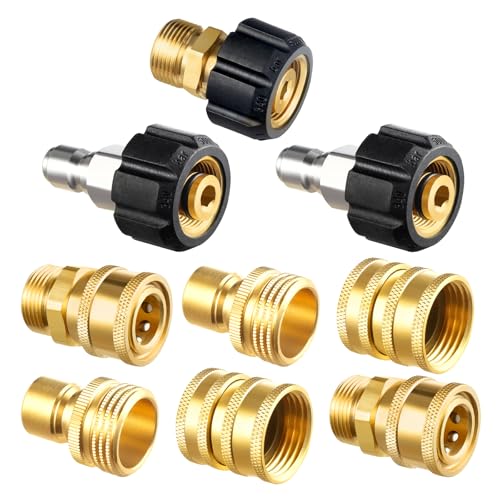 Twinkle Star Pressure Washer Adapter Set, Quick Disconnect Kit, M22 Swivel to 3/8'' Quick Connect, 3/4" to Quick Release