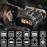 WOSPORTS Night Vision Binoculars, 1315FT 4K Night Vision Goggles for Adults, 10X Optical Zoom, 8X Digital Zoom, Rechargeable NVG with 3'' Screen and 32GB TF Card - Bird Watching, Hunting, Photo, Video