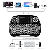 iPazzPort (Upgrade Mini Bluetooth Keyboard with Touchpad (Handheld Keyboard), Backlit Mini Wireless Keyboard with 2.4G USB Dongle for Android TV Box/FireStick/Laptop/PC 21SM