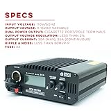 BTECH RPS-30PRO 30 Amp Regulated Universal Compact Bench Power Supply, AC-to-DC Power Convertor, 13.8V (9~15VDC Adjustable) with Noise Offset Adjustment, includes multiple power connections