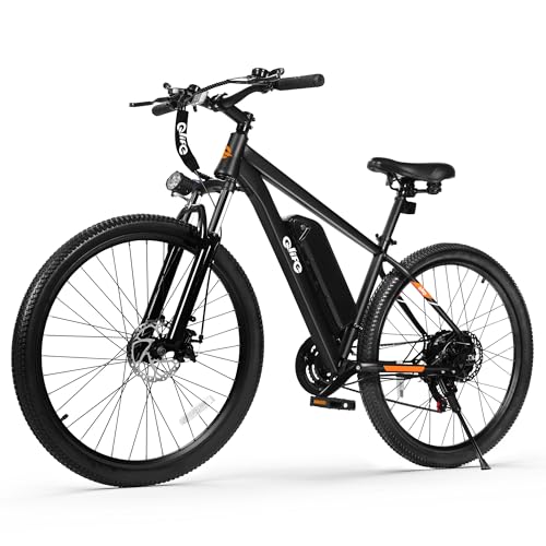 Qlife Racer Electric Bike for Adults - 21-Speed Mountain Ebike with Peak 1200W 28MPH Brushless Motor, 48V10.4Ah Removable Battery, 27.5X2.1 Tire Step Over E-MTB, Up to 50 Miles, E Bikes Black