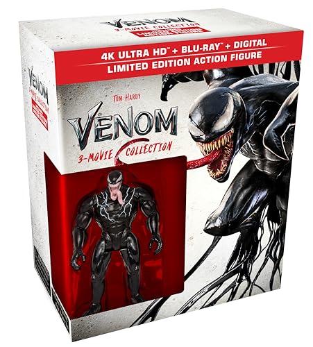 Venom 3-Movie Collection – 4K UHD/Blu-ray (6-Discs) + Digital + Limited Edition Collectible Action Figure