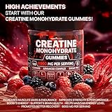 Creatine Monohydrate Gummies Complex 8000mg with L-Carnitine & Taurine, Flavored Creatine for Women and Men with Raspberry & Blackberry Taste, Pre Workout Gummies for Men and Women - 120pcs