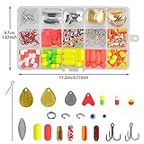 340PCS Fishing Walleye Spinner Rig Making Kit for Trolling Pompano Floats Rigs Spinner Blades Rig Floats for Walleye Trout Catfish