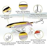 TRUSCEND Top Water Fishing Lures with BKK Hooks, Whopper Fishing Lures for Freshwater or Saltwater, Floating Lure for Bass Catfish Pike, Fishing Wobble Surface Bass Bait Teasers Fishing Gifts for Men