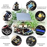 KEYESTUDIO DIY Solar Tracking Electronic Kit for Arduino,Smart Phone Charging Module,Temperature and Humidity Sensor,BH1750 Light Sensor etc.Educational Programming Kit for Teens Adults 15+