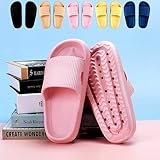 Bad Piggies Pillow Slippers Slides for Women and Men, EVA Non Slip Quick Drying Thick Sole Spa Massage Bathroom Beach House Sandals (Khaki, 7-8 Women/5-6 Men)