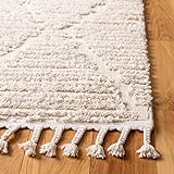 SAFAVIEH Marrakech Collection Area Rug - 8' x 10', Beige, Moroccan Boho Tribal Tassel Design, Non-Shedding & Easy Care, Ideal for High Traffic Areas in Living Room, Bedroom (MRK517C)