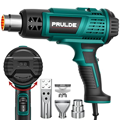 PRULDE Heat Gun - Variable Temperature Settings, Hot Air Gun with 6.56Ft UL Cord for Vinyl Wrap, Crafts, Shrink Tubing/Wrapping, Wire Connectors, Paint Removal HG0240-US