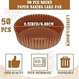 Uiifan 50 Pcs Disposable Round Cupcake Liners Paper Baking Cups Wrappers Cupcake Paper Microwave Oven Safe Bakeware Mold for Snacks Cakes(Natural,50 Pack)