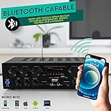 Pyle Wireless Bluetooth Home Audio Amplifier System-Upgraded 6 Channel 750 Watt Sound Power Stereo Receiver w/USB, Micro SD, Headphone,2 Microphone Input w/Echo, Talkover for PA - PTA62BT.5