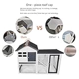 BIRASIL Wood Rabbit Hutch, Guinea Pig Cage with Pull Out Tray, 2 Levels Bunny House for Small Animals Outdoor Indoor (Gray, 48 Inch)