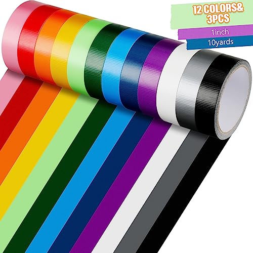 Frienda 36 Pcs Colored Assorted Duct Tape Decorative 10 Yards x 1 Inch Multi Purposes Bright Colors Tapes Waterproof for Kids DIY Crafts Art Kit School Home Fiesta Party(Mutiple Color)