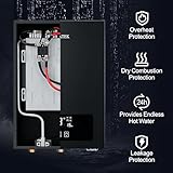 Electric Tankless Water Heater SIVUATEK 14kW, 240V - On-Demand Hot Water for Whole House - ETL Certified, Self Modulating - Compact Design for Easy Installation - for 2 Point of Use Hot Water