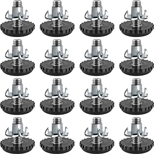 Anwenk Stainless Steel Patio Leveling Feet 1/4-20 Screw-in Threaded Outdoor Furniture Levelers - Adjustable Table Chair Feet Glides for Chairs, Tables, Cabinet - 16 Pack