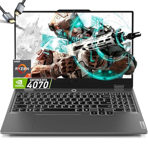 Lenovo LOQ 15.6 Gaming Laptop RTX 4070 - AMD Ryzen 7 7435HS Beat i7-12650H - Backlit Keyboard - FHD Display G-SYNC - Windows 11 - Computadora Gamer PC - HDMI Cable (64GB DDR5 RAM |2TB PCIe SSD)