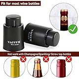 [2 PACK]Wine Bottle Stoppers,Real Vacuum Wine Stoppers,Reusable Wine Preserver,Wine Corks Keep Fresh,Best Gifts for Wine Lovers for christmas gifts.