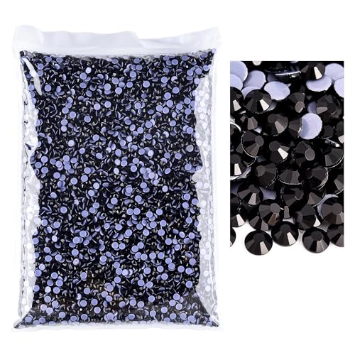 Blinginbox 14400pcs Black SS10 Large Quantity Wholesale Hotfix Rhinestone Crystal Glass Strass for Garment (Jet, SS10)