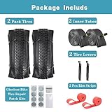 SIMEIQI 2 Pack Bike Tires and Tubes 26"x2.1" Mountain Replacement Bicycle Tyres with 2 Rim Strips Glueless Patches Kit for Commuter Bicycle