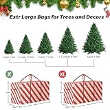 SAFANA Christmas Tree Storage Bag with Bracket, Stores 7.5 Foot Artificial Xmas Holiday Tree, Anti-Tear Heavy Duty 600D Stripe Oxford Cloth Christmas Tree Storage Box (Red, For 7.5 FT)