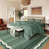 Lahome Washable Green Rugs for Living Room Bedroom,Machine Washable Green 5x7 Area Rugs,Dining Room Rug,Modern Abstract Irregular Non-Slip Stain-Resistance Accent Carpet for Home Office(Green,5x7)