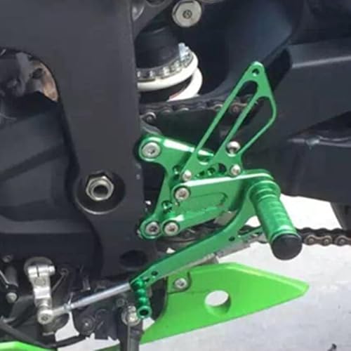 Motorbike For Kawasaki Ninja ZX-6R ZX636 ZX6R 2009-2020 2021 2022 2023 Adjustable Rearset Footrests Foot Rest Pegs Driver Pedals (green)