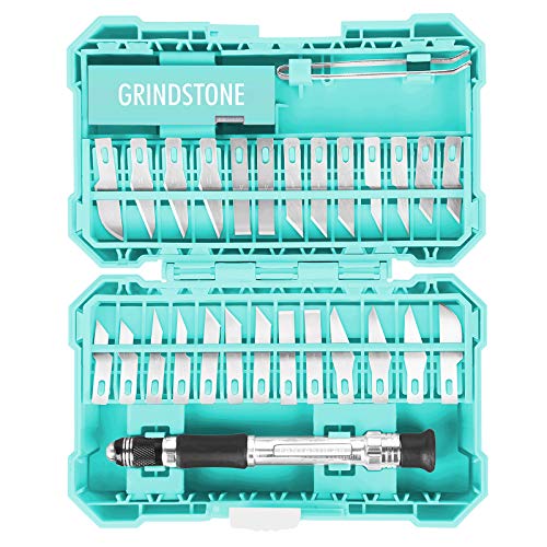 FantastiCAR 29pcs Craft Knife, Precision Cutter Hobby Knife Blades Set for Art Work, Scrapbooking, Stencil, Architecture Modeling, Wood Leather Working (Aqua Blue)