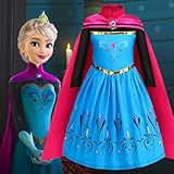 LURLEEZ Elsa Coronation Dress, Elsa Costume For Girls, Elsa Dress For Girls Frozen Role Play Birthday Party Halloween