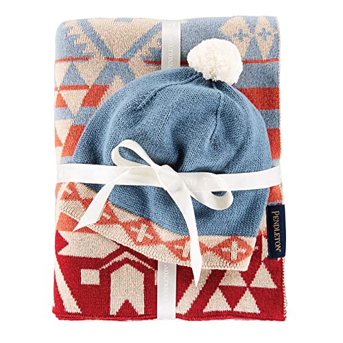 PENDLETON Knit Sherpa Baby Blanket and Beanie Gift Set Canyonlands One Size